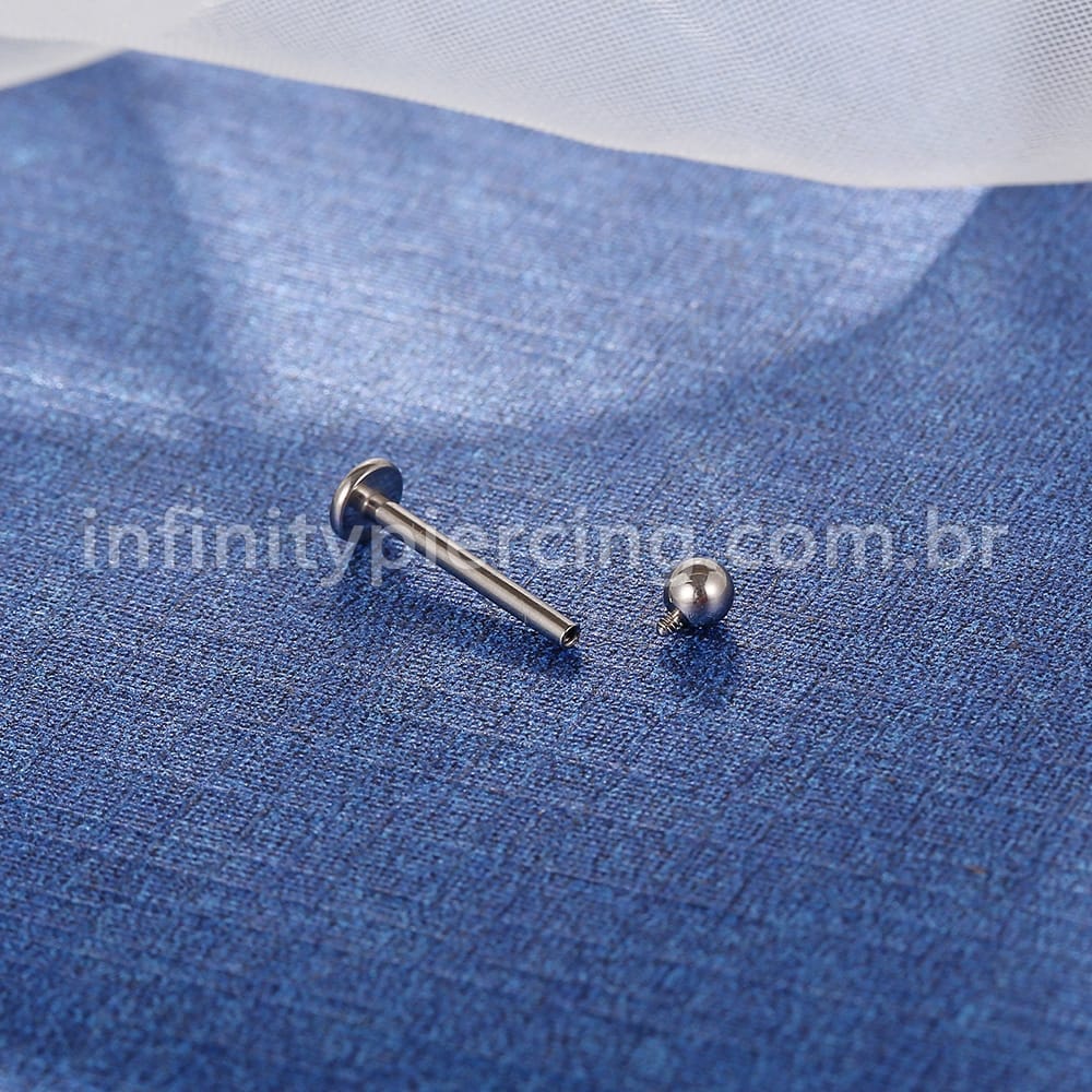 Piercing Labret Nióbio Rosca Interna