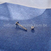 Piercing Labret Nióbio Rosca Interna