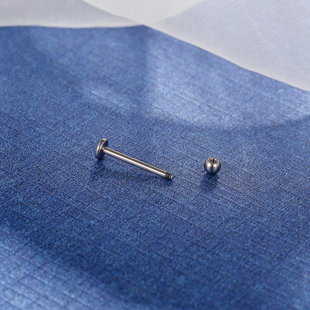Piercing Labret Nióbio Rosca Externa