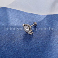Piercing Labret Titânio Indiano Zircônia