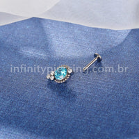 Piercing Labret Titânio Indiano Zircônia