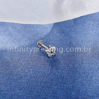 Piercing Labret Titânio Zircônia Flor