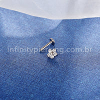 Piercing Labret Titânio Zircônia Flor