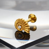 Piercing Labial em Titânio G23 Design Semi-Espiral