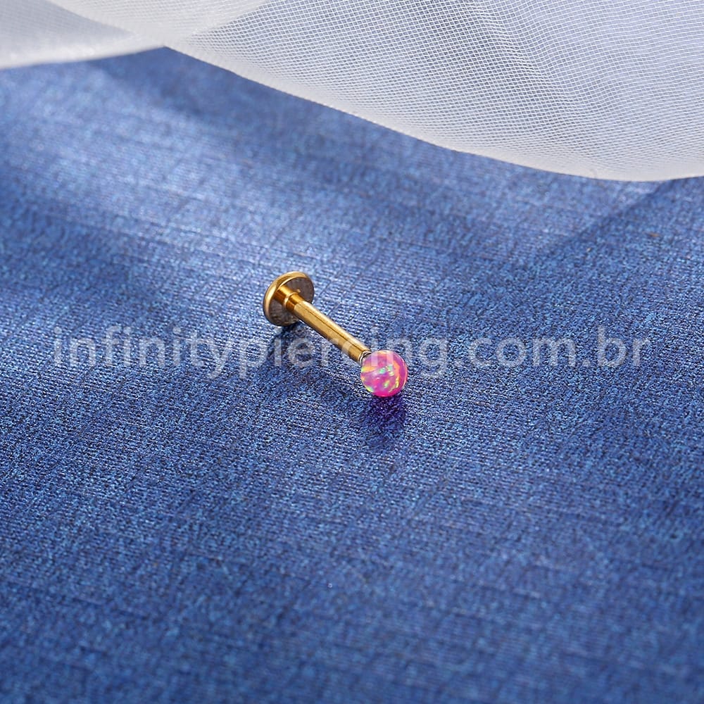 Piercing Labret Aço Cirúrgico Opala