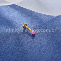 Piercing Labret Aço Cirúrgico Opala