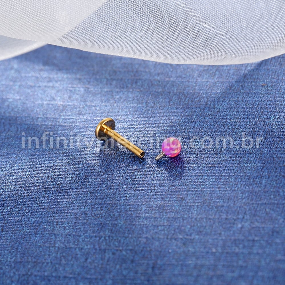 Piercing Labret Aço Cirúrgico Opala