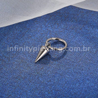 Piercing Argola Lisa Titânio Com Pingente Spike