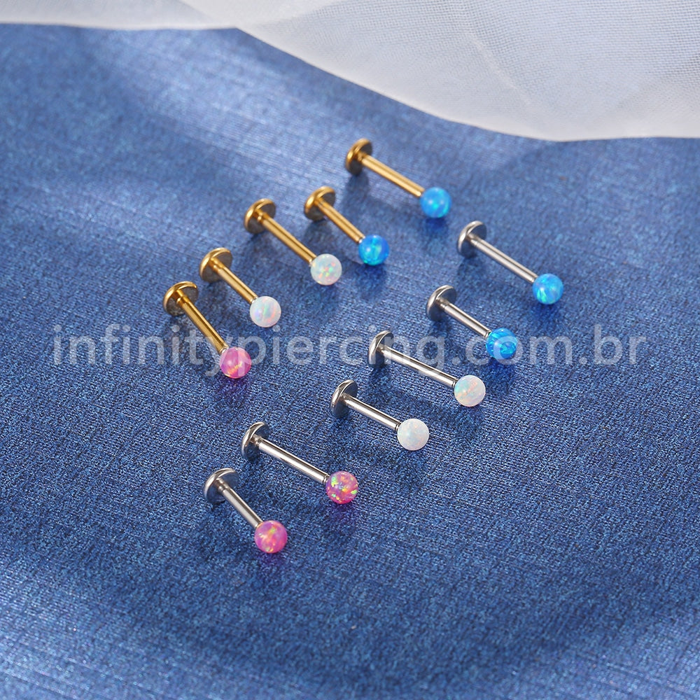 Piercing Labret Aço Cirúrgico Opala