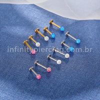 Piercing Labret Aço Cirúrgico Opala