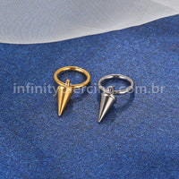 Piercing Argola Lisa Titânio Com Pingente Spike