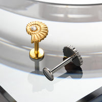 Piercing Labial em Titânio G23 Design Semi-Espiral