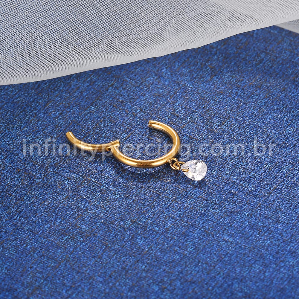 Piercing Argola Lisa Titânio Com Pingente