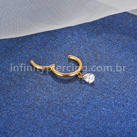 Piercing Argola Lisa Titânio Com Pingente