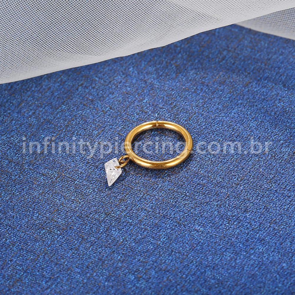 Piercing Argola Lisa Titânio Com Pingente
