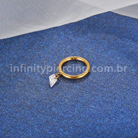 Piercing Argola Lisa Titânio Com Pingente