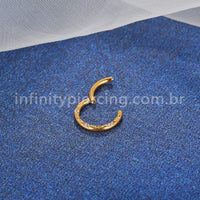 Piercing Argola Frontal Titânio Detalhes Com Zircônia
