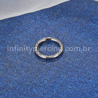 Piercing Argola Frontal Titânio Detalhes Com Zircônia