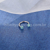 Piercing Ferradura Titânio Cristais Swarovski