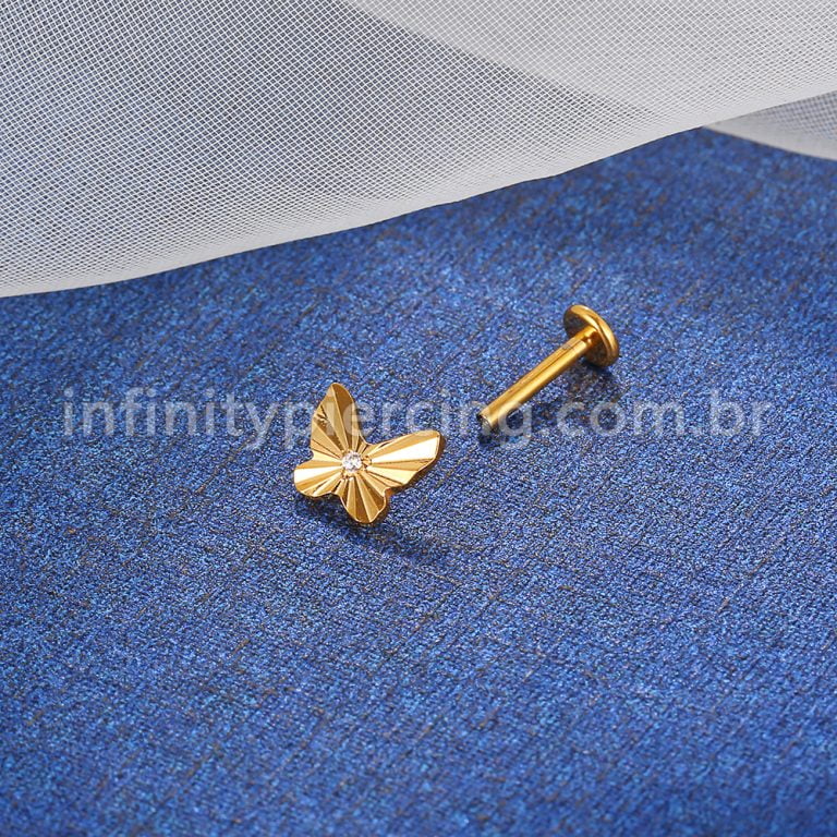 Piercing Labret Titânio Borboleta