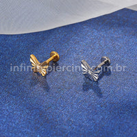 Piercing Labret Titânio Borboleta