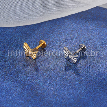 Piercing Labret Titânio Borboleta