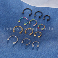 Piercing Ferradura Titânio Rosca Interna