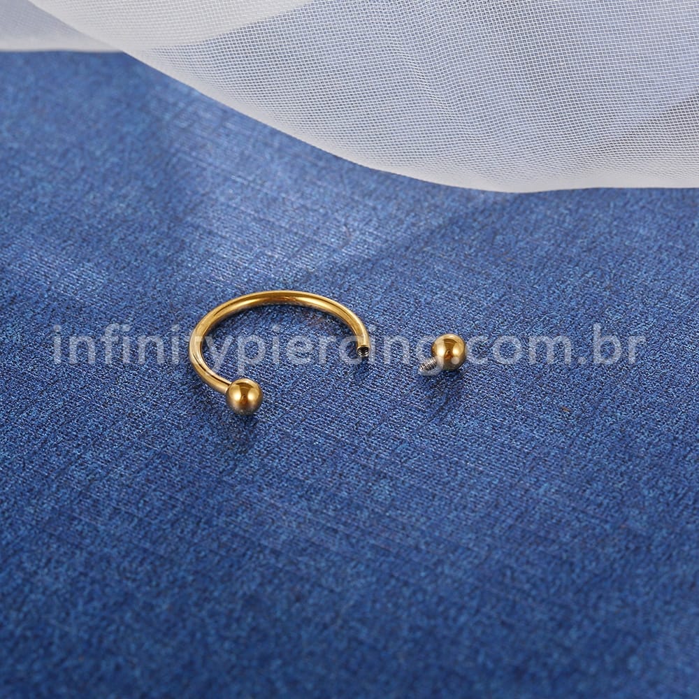Piercing Ferradura Aço Cirúrgico 316L Rosca Interna