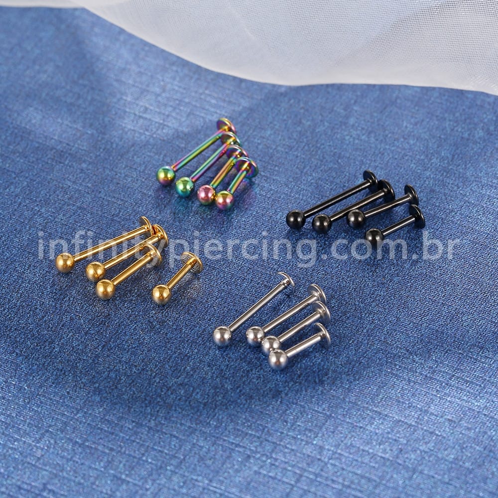 Piercing Labret Aço Cirúrgico 316 L