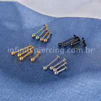 Piercing Labret Aço Cirúrgico 316 L