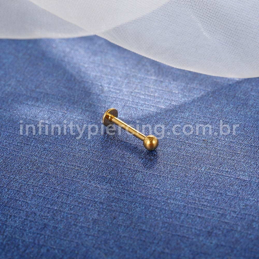 Piercing Labret Aço Cirúrgico 316L Rosca Interna