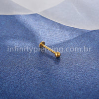 Piercing Labret Nióbio Rosca Interna