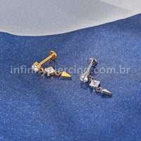 Piercing Labret Titânio Com Pingente