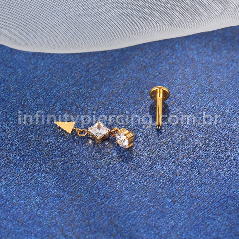 Piercing Labret Titânio Com Pingente