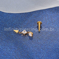 Piercing Labret Titânio Com Pingente