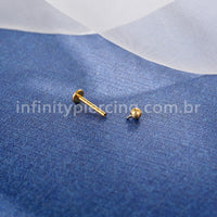 Piercing Labret Aço Cirúrgico 316L Rosca Interna