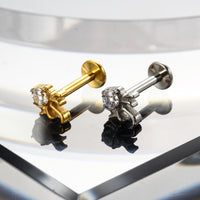 Piercing Labret Titânio G23 com Design Exclusivo e Brilho Sofisticado