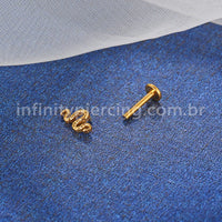 Piercing Labret Titânio Cobra
