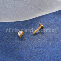 Piercing Labret Titânio Coração Zircônia