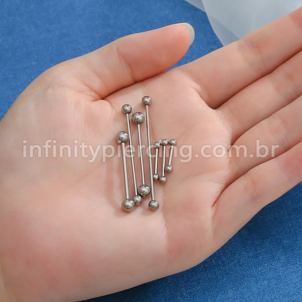 Piercing Barbell Titânio Rosca Interna