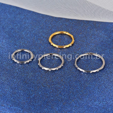Piercing Argola Titânio Detalhada Com Zircônia