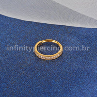 Piercing Argola Titânio Com Zircônia Cravejada