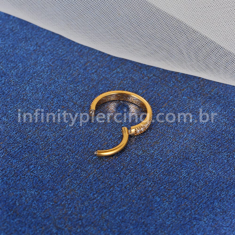 Piercing Argola Titânio Com Zircônia Cravejada