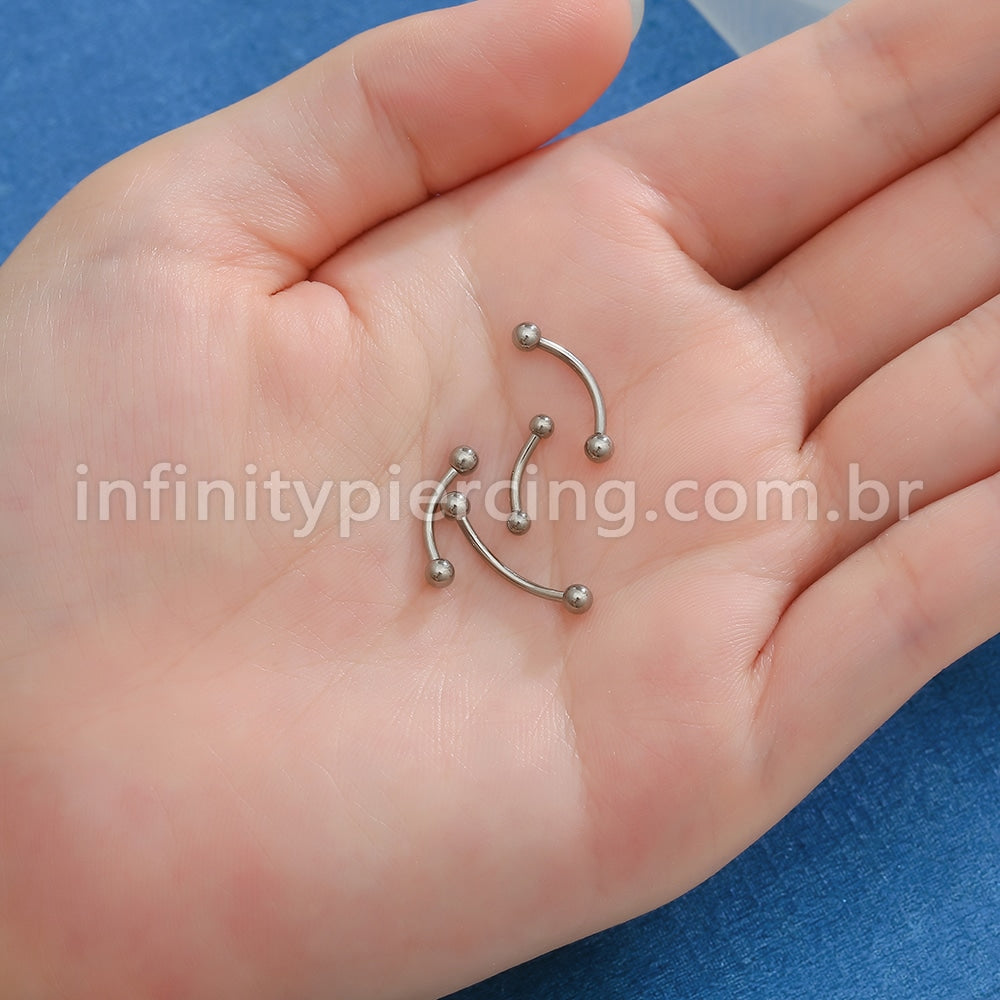 Piercing Microbell Curvo Titânio