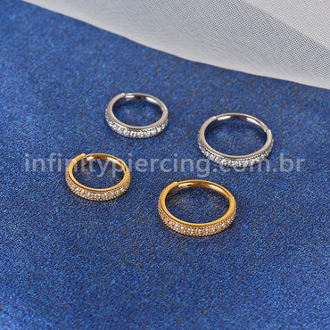Piercing Argola Titânio Com Zircônia Cravejada
