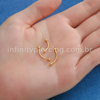 Piercing Microbell Curvo Aço Cirúrgico 316L Rosca Interna