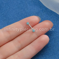 Piercing Barbell Titânio Cristais Swaroski