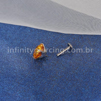 Piercing Labret Titânio Ponto De Luz Zircônia Colorida