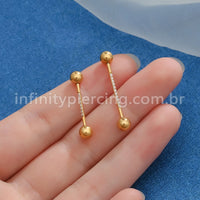 Piercing Mamilo Aço Cirúrgico Zircônia Cravejada