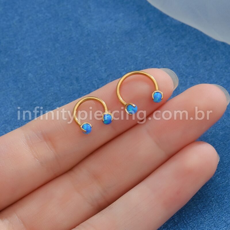 Piercing Ferradura Aço Cirúrgico Opala